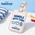 taeparung™ Care Label Luggage Tag — Laundry Label-Inspired Bag ID with Privacy Flap & Adjustable Strap for Suitcases and Backpacks
